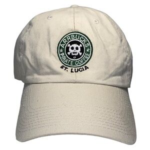 St.‎ Lucia Souvenir Baseball Cap Hat Pirate Skull Cross Bones Starbucks Spoof